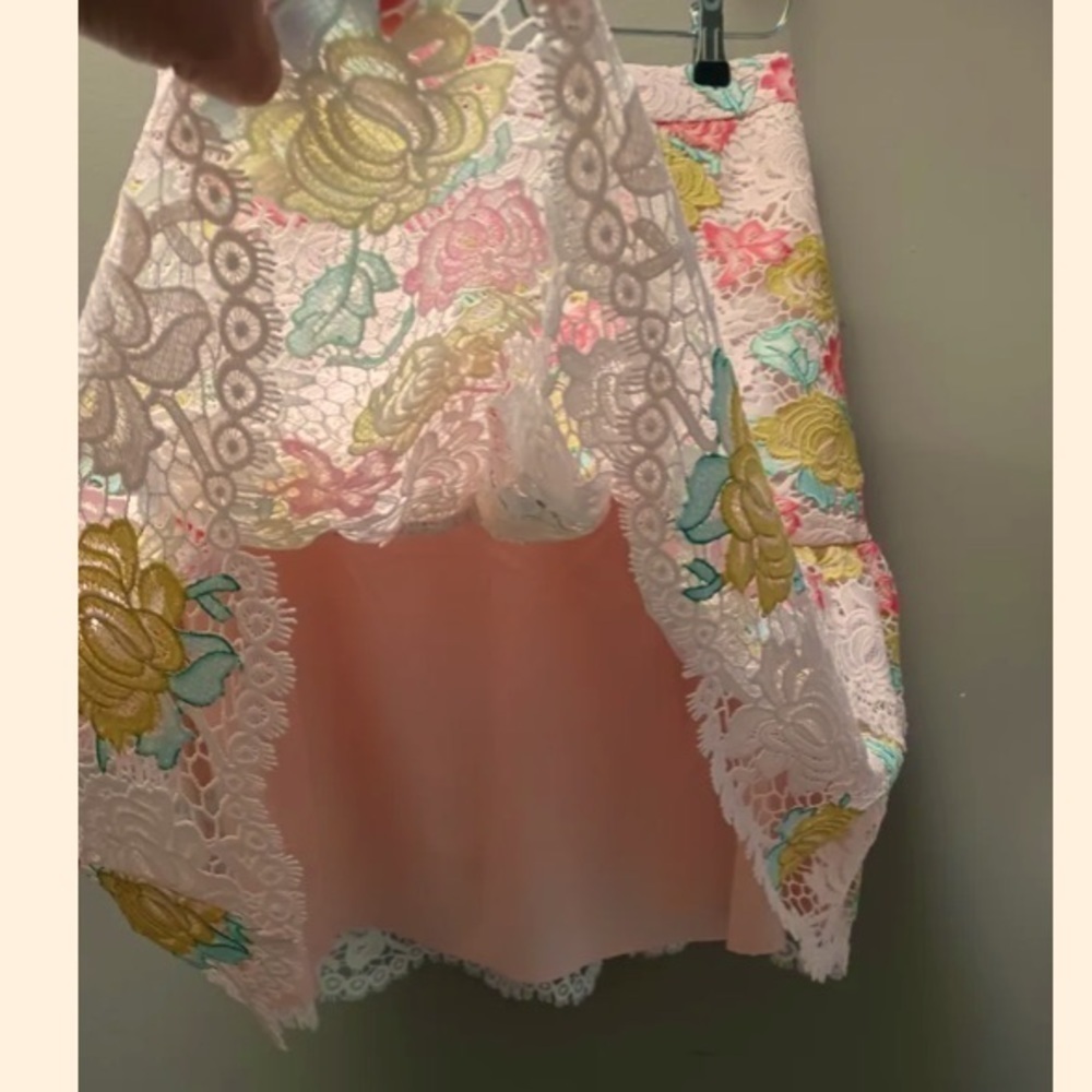 Anthropologie Gardina Lace Floral Skirt By Hutch Size Small NWT Pink Yellow blue - Picture 7 of 8
